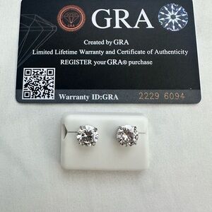 New 2 carat moissanite GRA screw back